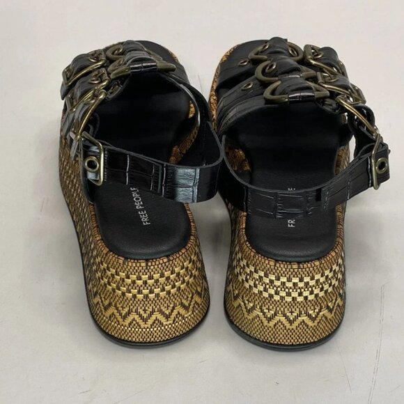 NEW FREE PEOPLE Armor Flatform Sandals – Black – Women’s Size 7 New Without Box - Picture 5 of 7